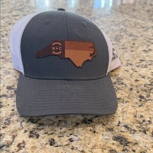 Gray and White Cap with North Carolina Patch